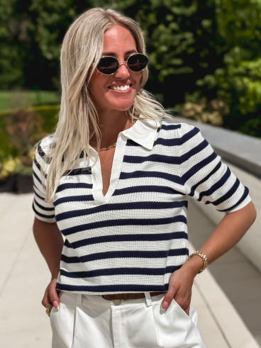 Blouse Noline - Bleu marine/Blanc