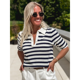 Blouse Noline - Bleu marine/Blanc