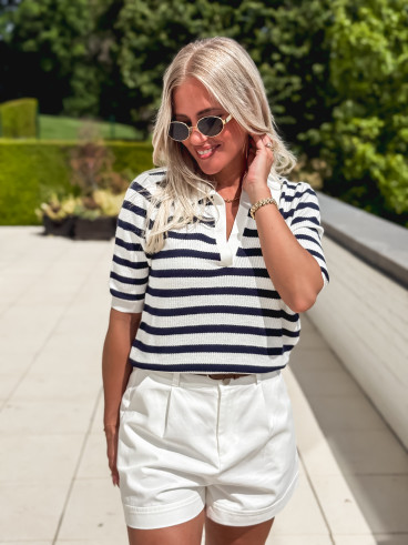 Blouse Noline - Bleu marine/Blanc Blouse Noline - Bleu marine/Blanc