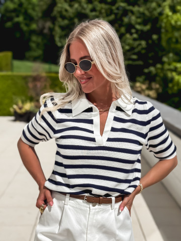 Blouse Noline - Bleu marine/Blanc Blouse Noline - Bleu marine/Blanc
