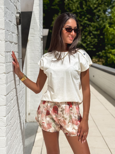 Short à motifs Mariona - Beige