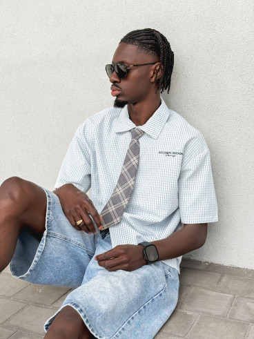 Chemise à carreaux Timothée - Bleu