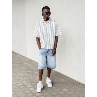 Chemise lignée Josh - Blanc/Bleu