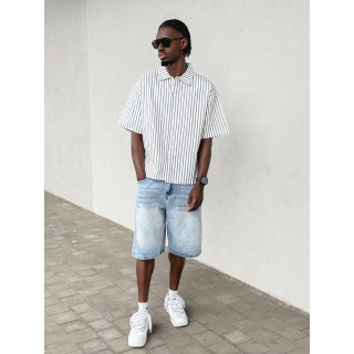 Chemise lignée Josh - Blanc/Bleu
