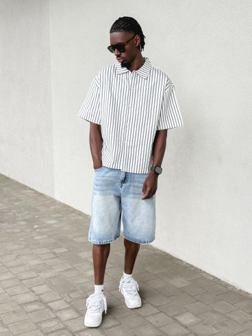Chemise lignée Josh - Blanc/Bleu Chemise lignée Josh - Blanc/Bleu