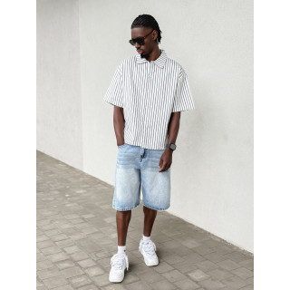 Chemise lignée Josh - Blanc/Bleu