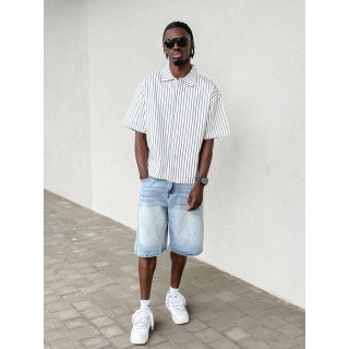 Chemise lignée Josh - Blanc/Bleu