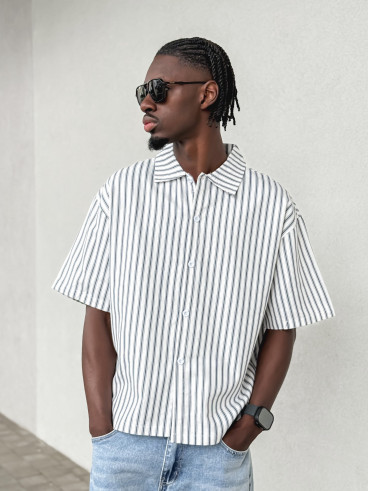 Chemise lignée Josh - Blanc/Bleu Chemise lignée Josh - Blanc/Bleu