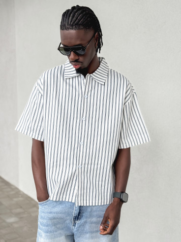 Chemise lignée Josh - Blanc/Bleu Chemise lignée Josh - Blanc/Bleu