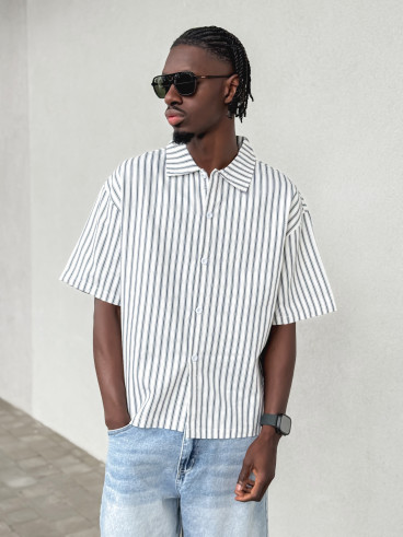 Chemise lignée Josh - Blanc/Bleu Chemise lignée Josh - Blanc/Bleu