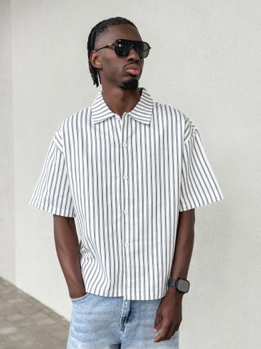 Chemise lignée Josh - Blanc/Bleu Chemise lignée Josh - Blanc/Bleu
