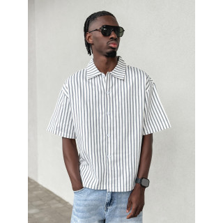 Chemise lignée Josh - Blanc/Bleu