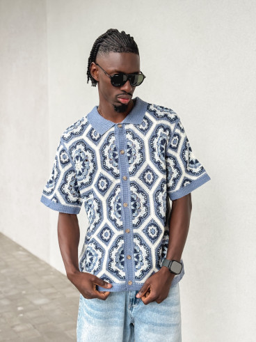 Chemise en crochet Robbin - Bleu