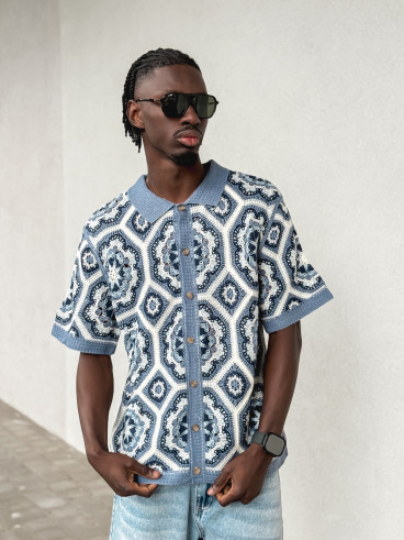 Chemise en crochet Robbin - Bleu