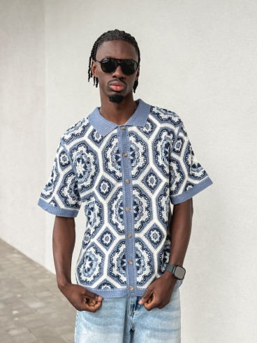 Chemise en crochet Robbin - Bleu Chemise en crochet Robbin - Bleu