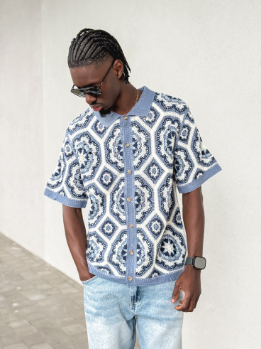 Chemise en crochet Robbin - Bleu Chemise en crochet Robbin - Bleu