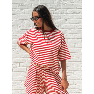 T-shirt Nolya - Rouge/Beige
