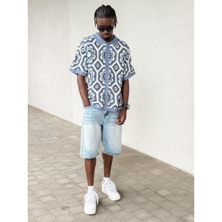 Chemise en crochet Robbin - Bleu