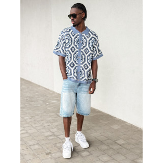 Chemise en crochet Robbin - Bleu