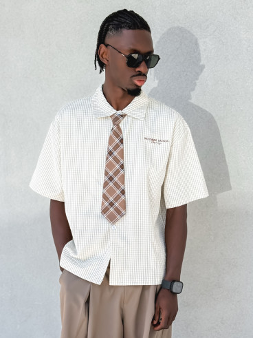 Chemise à carreaux Timothée - Beige