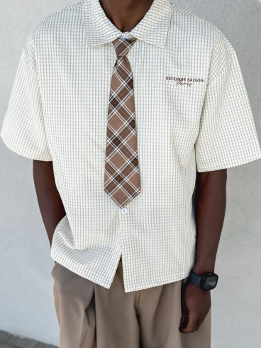 Chemise à carreaux Timothée - Beige