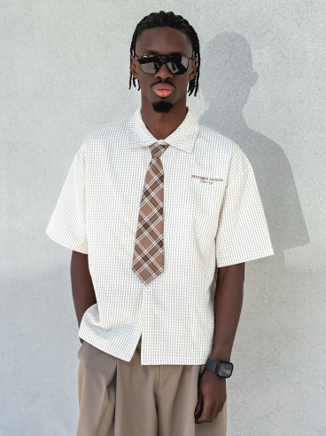 Chemise à carreaux Timothée - Beige