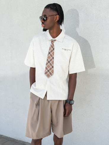 Chemise à carreaux Timothée - Beige