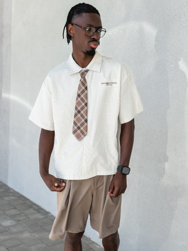 Chemise à carreaux Timothée - Beige