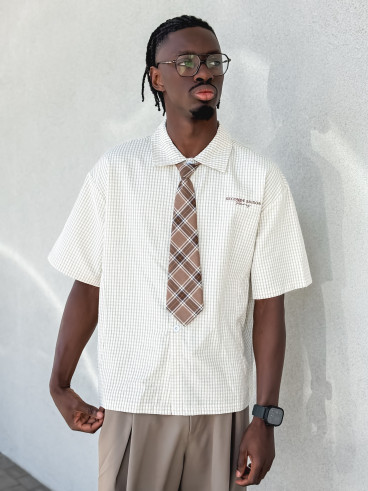 Chemise à carreaux Timothée - Beige