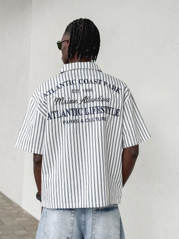 Chemise lignée Josh - Blanc/Bleu Chemise lignée Josh - Blanc/Bleu