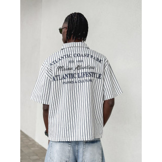 Chemise lignée Josh - Blanc/Bleu
