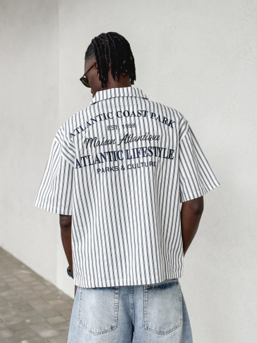 Chemise lignée Josh - Blanc/Bleu Chemise lignée Josh - Blanc/Bleu