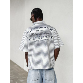 Chemise lignée Josh - Blanc/Bleu