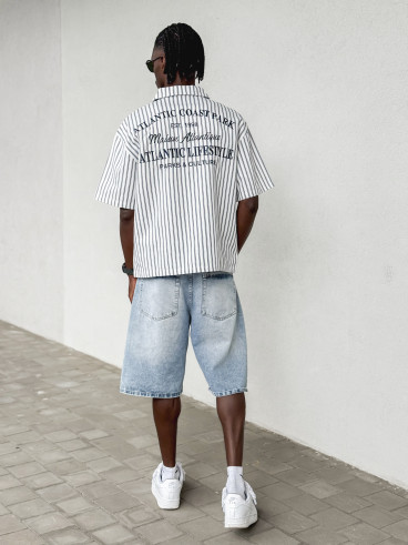 Chemise lignée Josh - Blanc/Bleu Chemise lignée Josh - Blanc/Bleu