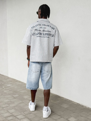Chemise lignée Josh - Blanc/Bleu Chemise lignée Josh - Blanc/Bleu
