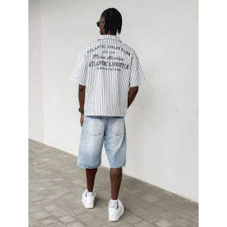 Chemise lignée Josh - Blanc/Bleu