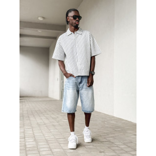 Chemise lignée Josh - Blanc/Bleu