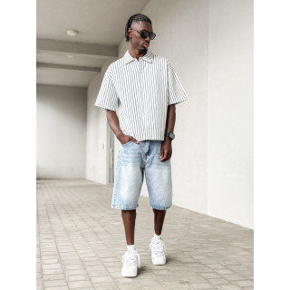 Chemise lignée Josh - Blanc/Bleu