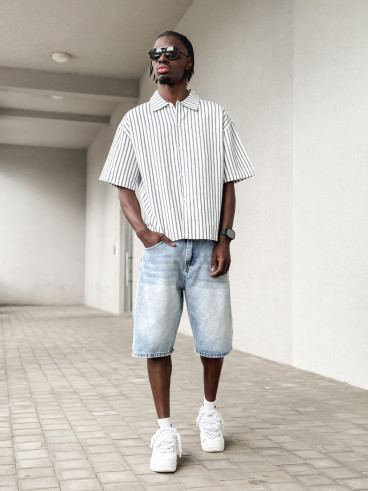 Chemise lignée Josh - Blanc/Bleu Chemise lignée Josh - Blanc/Bleu
