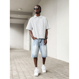 Chemise lignée Josh - Blanc/Bleu