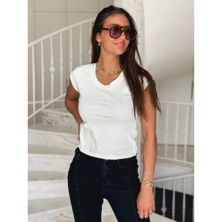 T-shirt à pois Soline - Blanc