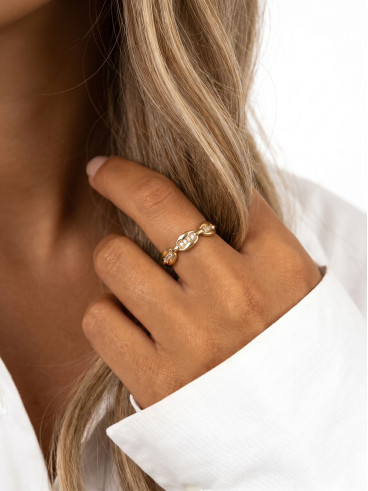 Bague Rubie - Doré