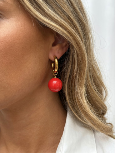 Boucles d'oreilles Cléophée - Rouge