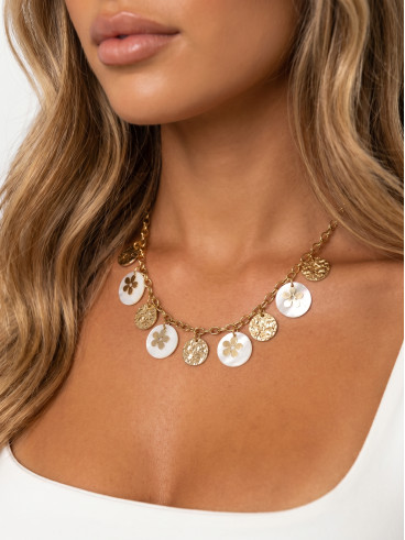 Collier Kalinda - Doré/Blanc