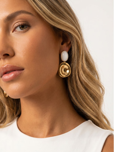 Boucles d'oreilles Léocadie - Beige