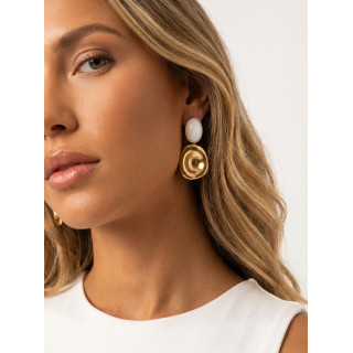 Boucles d'oreilles Léocadie - Beige