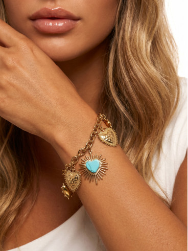Bracelet Zelda - Doré/Bleu
