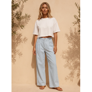 Jeans ligné Noraya - Bleu