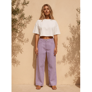 Jeans ligné Noraya - Violet