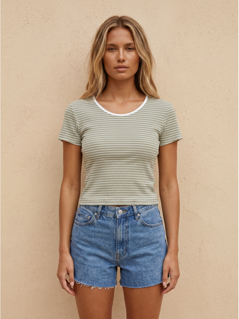 T-shirt ligné Galita - Vert